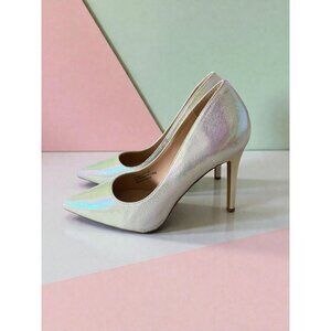 PENNY LOVES KENNY Ormond White Iridescent Heels Size 8.5W